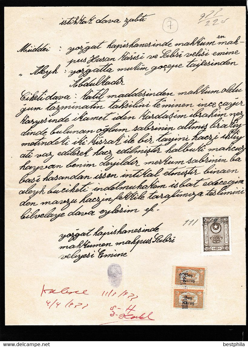 Turkey & Ottoman Empire -  Fiscal / Revenue & Rare Document With Stamps - 7 - Lettres & Documents