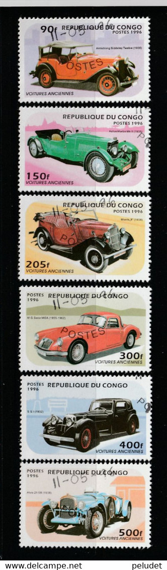 Congo 1996 CTO Vintage Cars Mi 1462-67, Sn 1089-94, Yt 1026A-F - Neufs