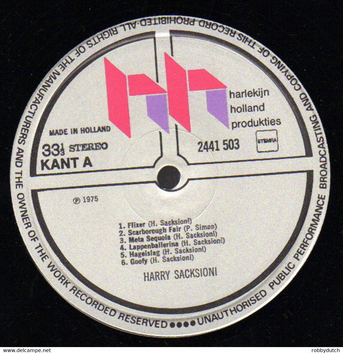 * LP * HARRY SACKSIONI: GITAAR (Holland 1975 EX-) - Instrumentaal