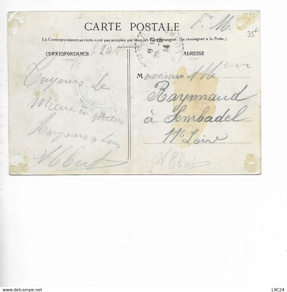 MONTE CARLO. CAFE DE PARIS. CARTE STEREOSCOPIQUE. CACHET MILITAIRE DE 1914 - Wirtschaften & Restaurants