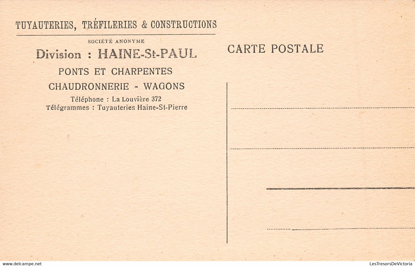 Belgique - Haine saint paul - Tuyauteries tréfileries et constructions - lot de 8 cartes - Carte postale ancienne