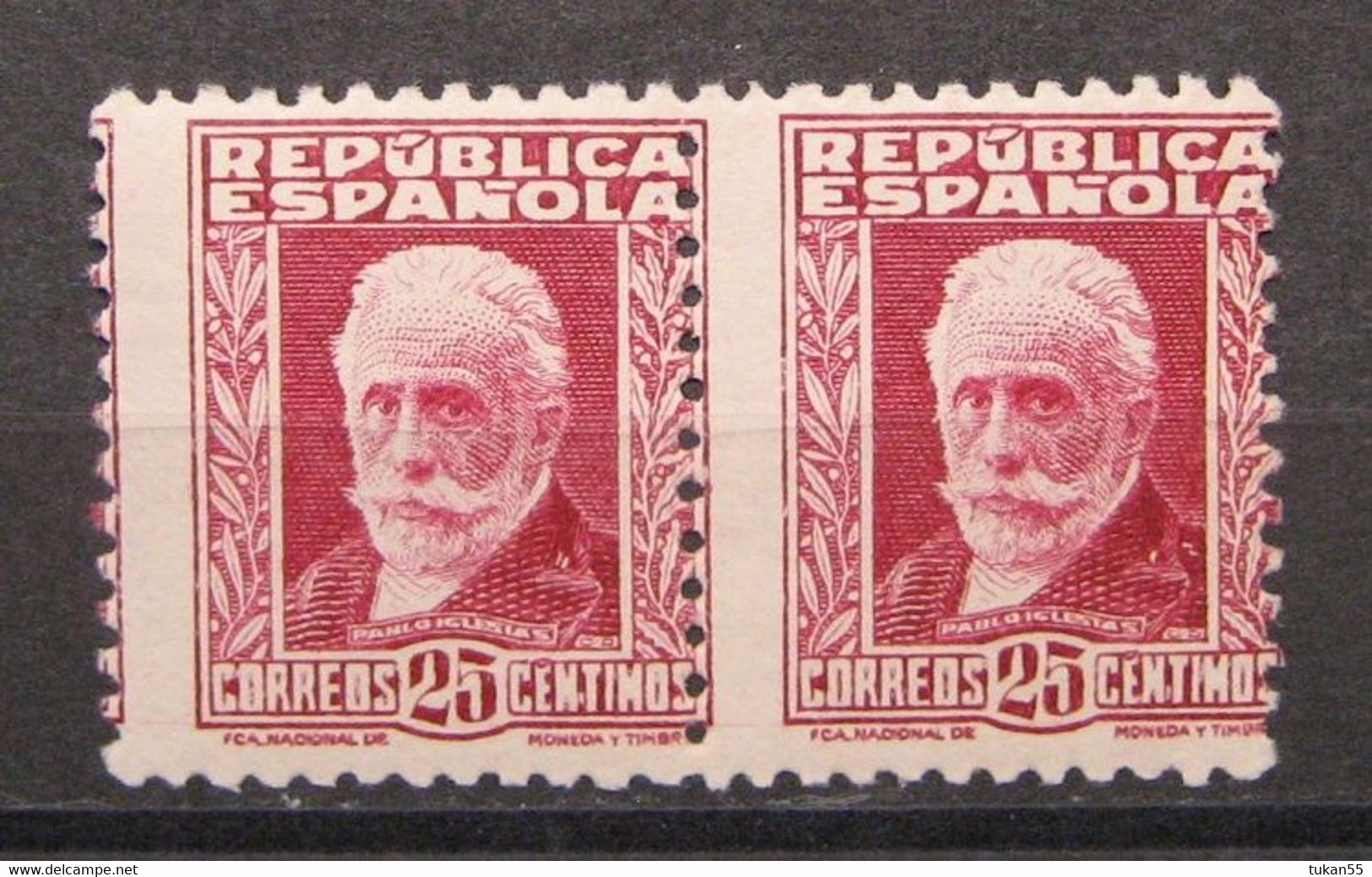 Spanien 1931 Mi.Nr.622IA Paar Abarten!Postfrisch   (W361) - Plaatfouten & Curiosa