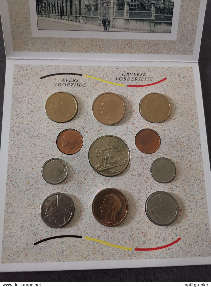 COFFRET BELGIQUE FRANCS FRANK 1989 UNC FDC BU SET BELGIUM COINS - FDC, BU, BE, Astucci E Ripiani