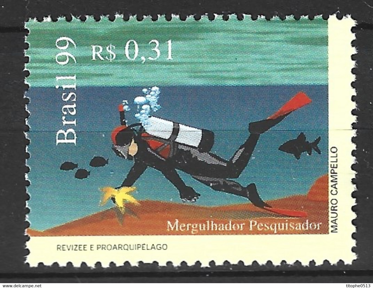 BRESIL. N°2500 De 1999. Plongée. - Diving