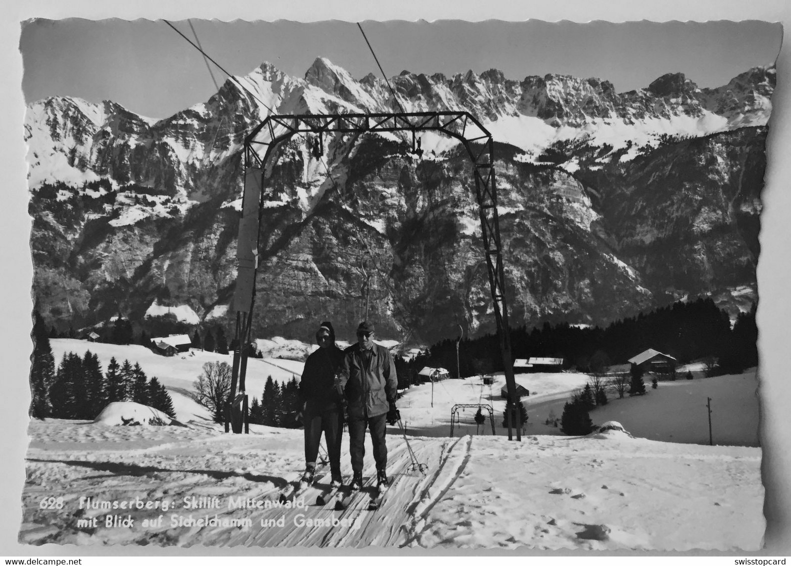 FLUMSERBERG Skilift Mittenwald Mit Blick Auf Sichelchamm Und Gamsberg - Gams