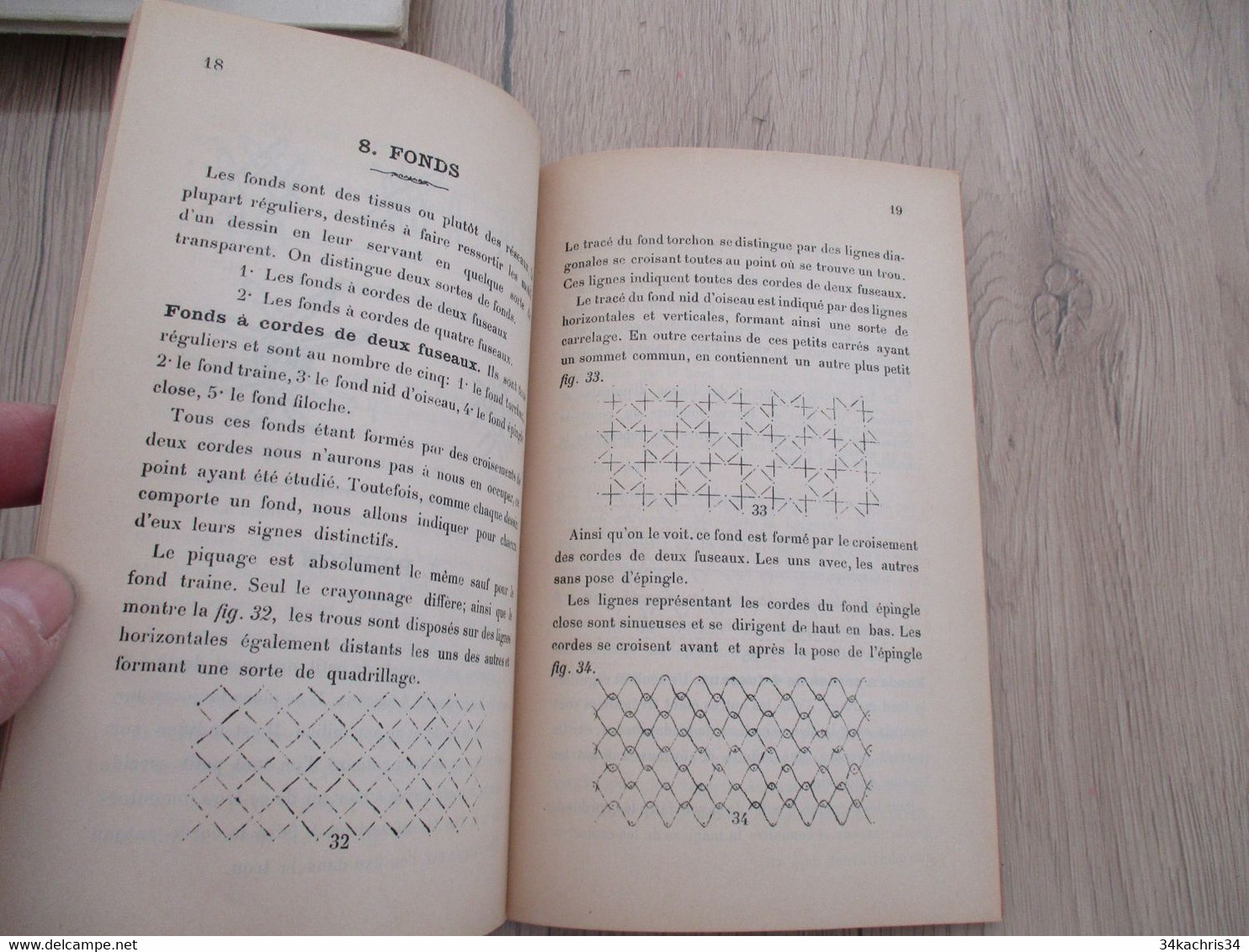 M8 petite méthode pratique de dentelles aux fuseaux par H.Besson Imprimerie G.Mey Le Puy 24 p de texte et illustrations