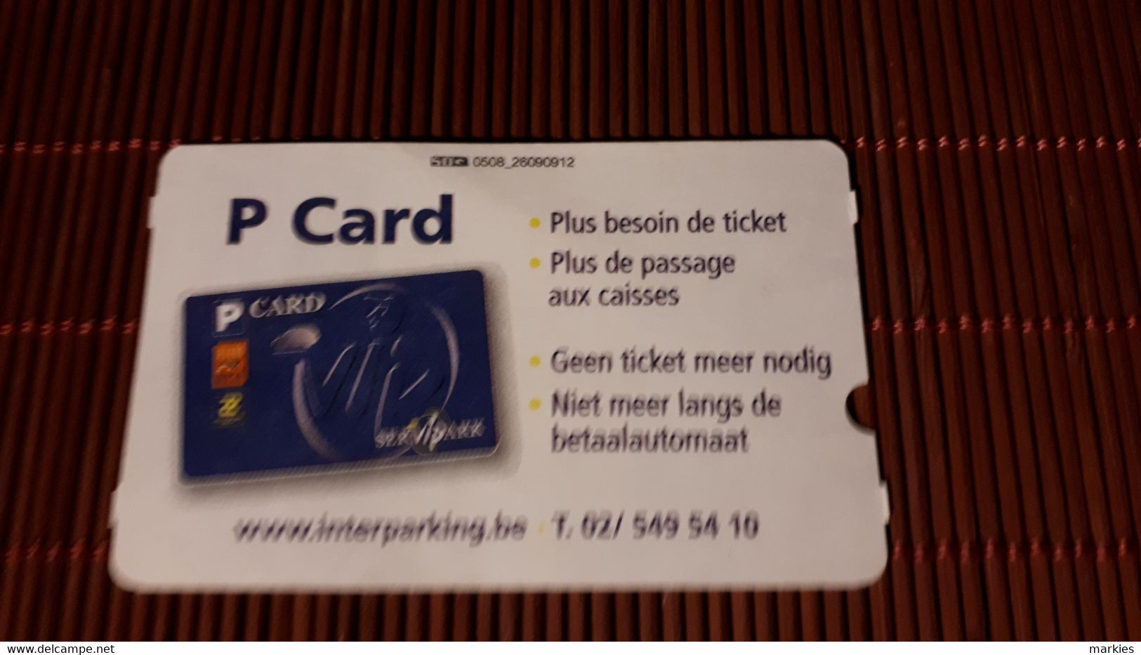 Parking Card  Belgium Used Rare - Autres & Non Classés