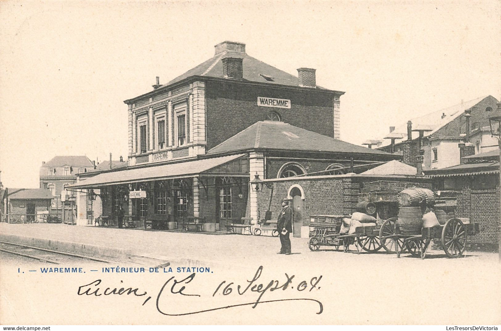 Belgique - Waremme - Intérieur De La Station - Phot. Bertels - Précurseur - Charette - Carte Postale Ancienne - Borgworm
