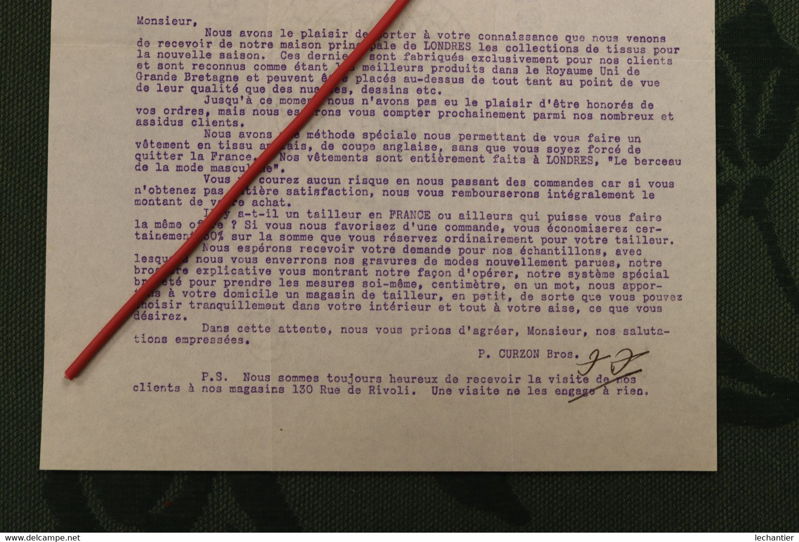 Entéte De Lettre " Curzon Brothers" LONDRES 1911 Très Beau Document Avec Son Enveloppe D'envoi TBE - Royaume-Uni
