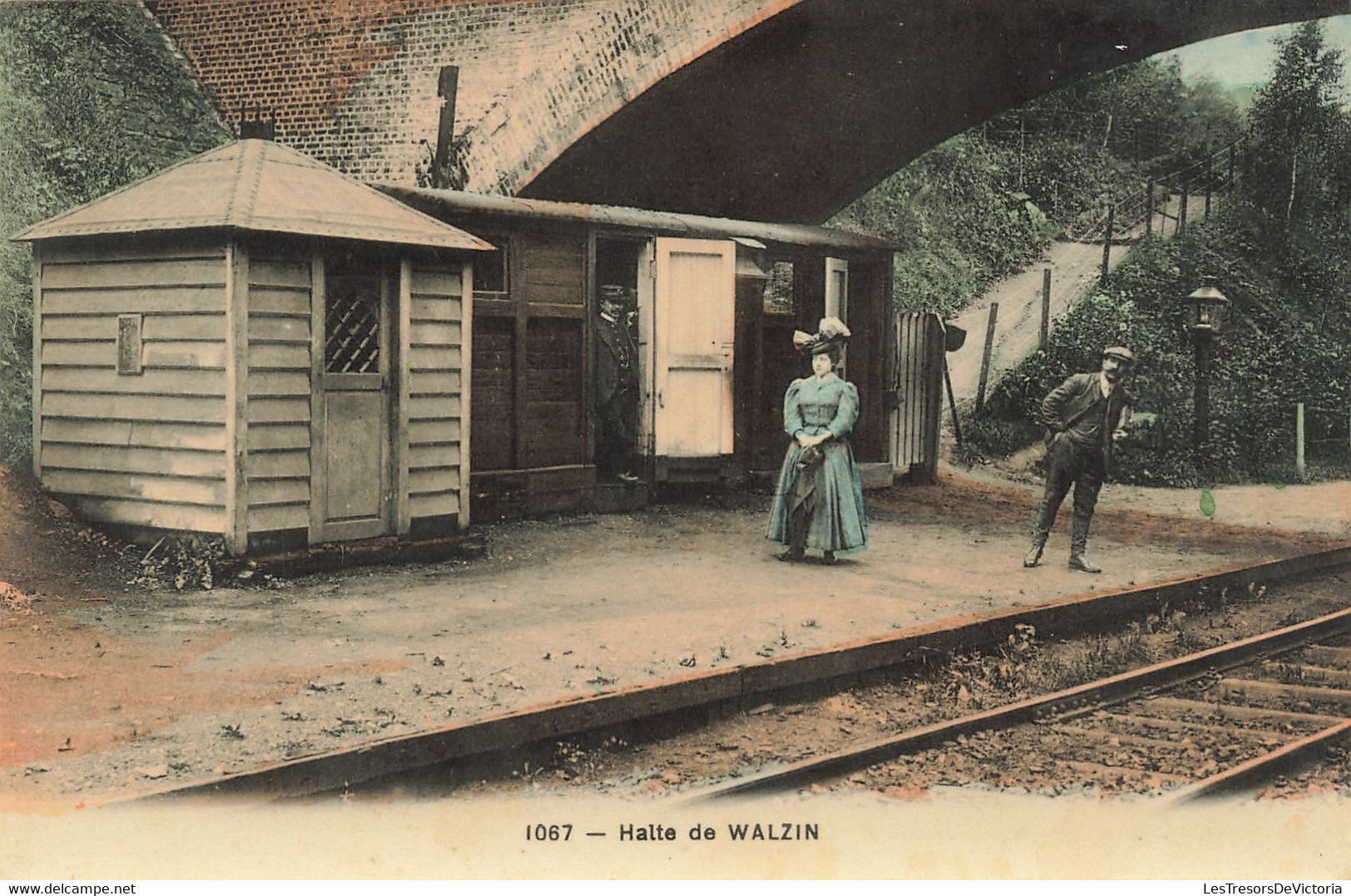 Belgique - Walzin - Halte De Walzin - Edit. Grand Bazar Anspach - Colorisé - Animé - Pont - Carte Postale Ancienne - Dinant
