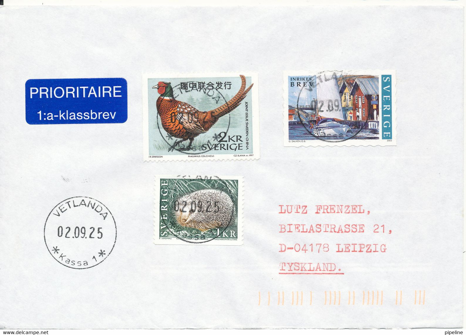 Sweden Cover Sent To Germany 25-9-2002 Topic Stamps - Lettres & Documents