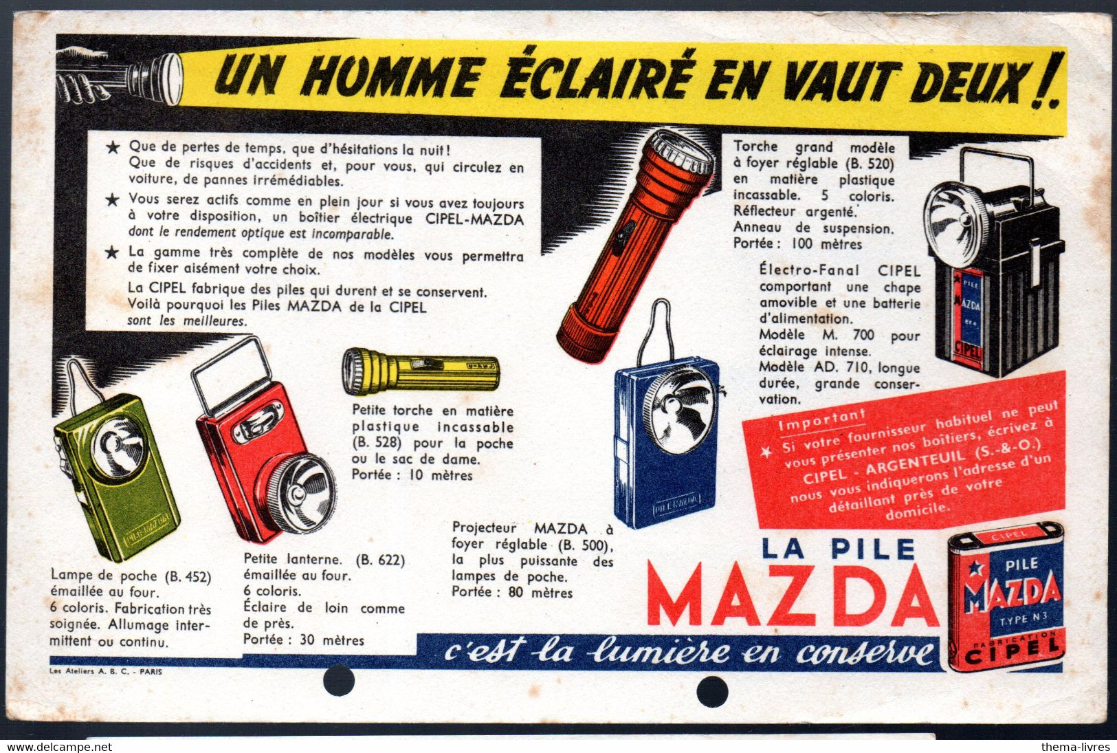 Buvard  PILE MAZDA  (M5064) - Baterías