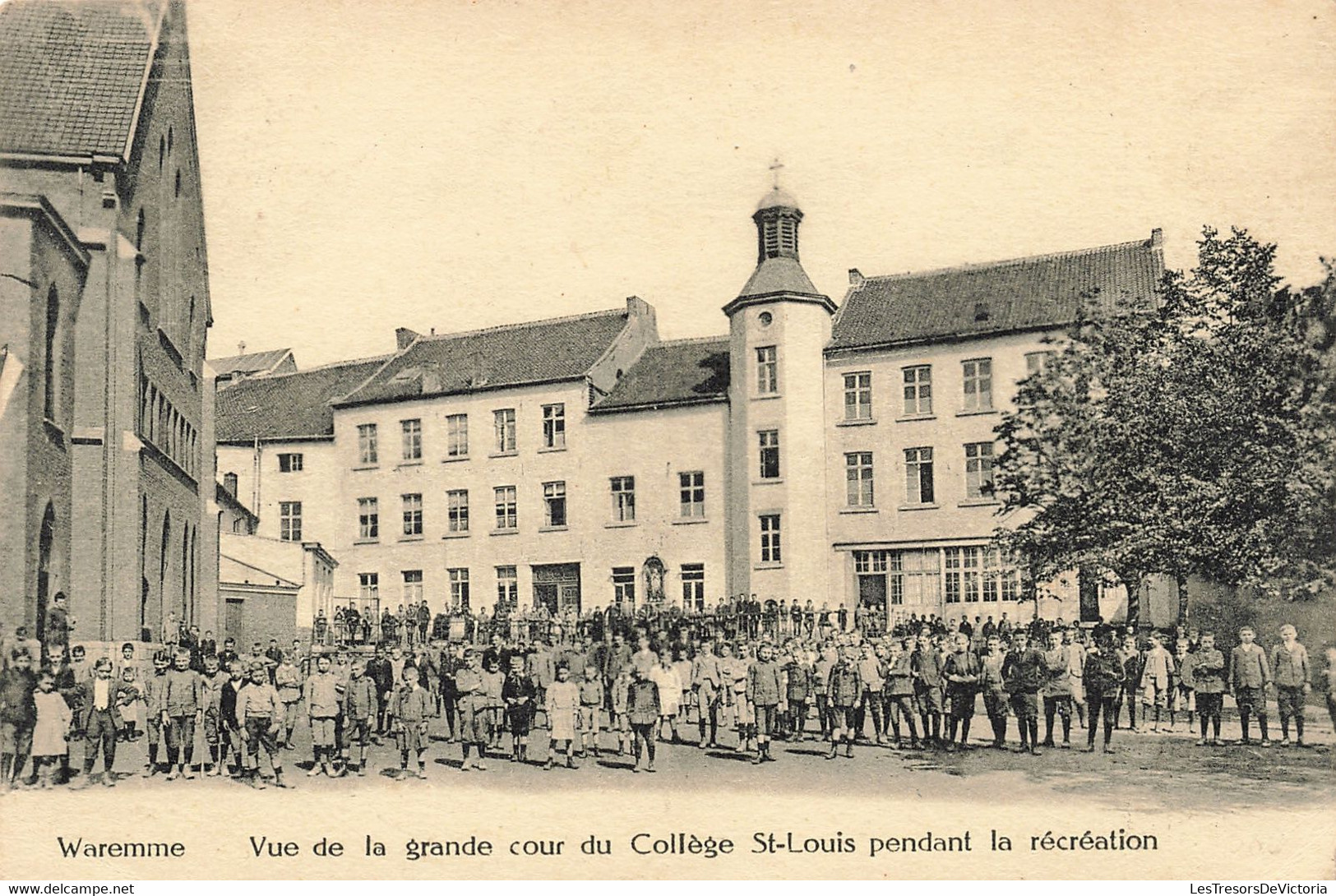 Belgique - Waremme - Vue De La Grande Cour Du Collège Saint Louis Pendant La Récréation - Carte Postale Ancienne - Borgworm