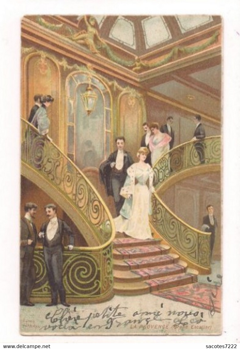 CPA Illustrée LESSIEUX -  LA PROVENCE - Le Grand Escalier - - Lessieux