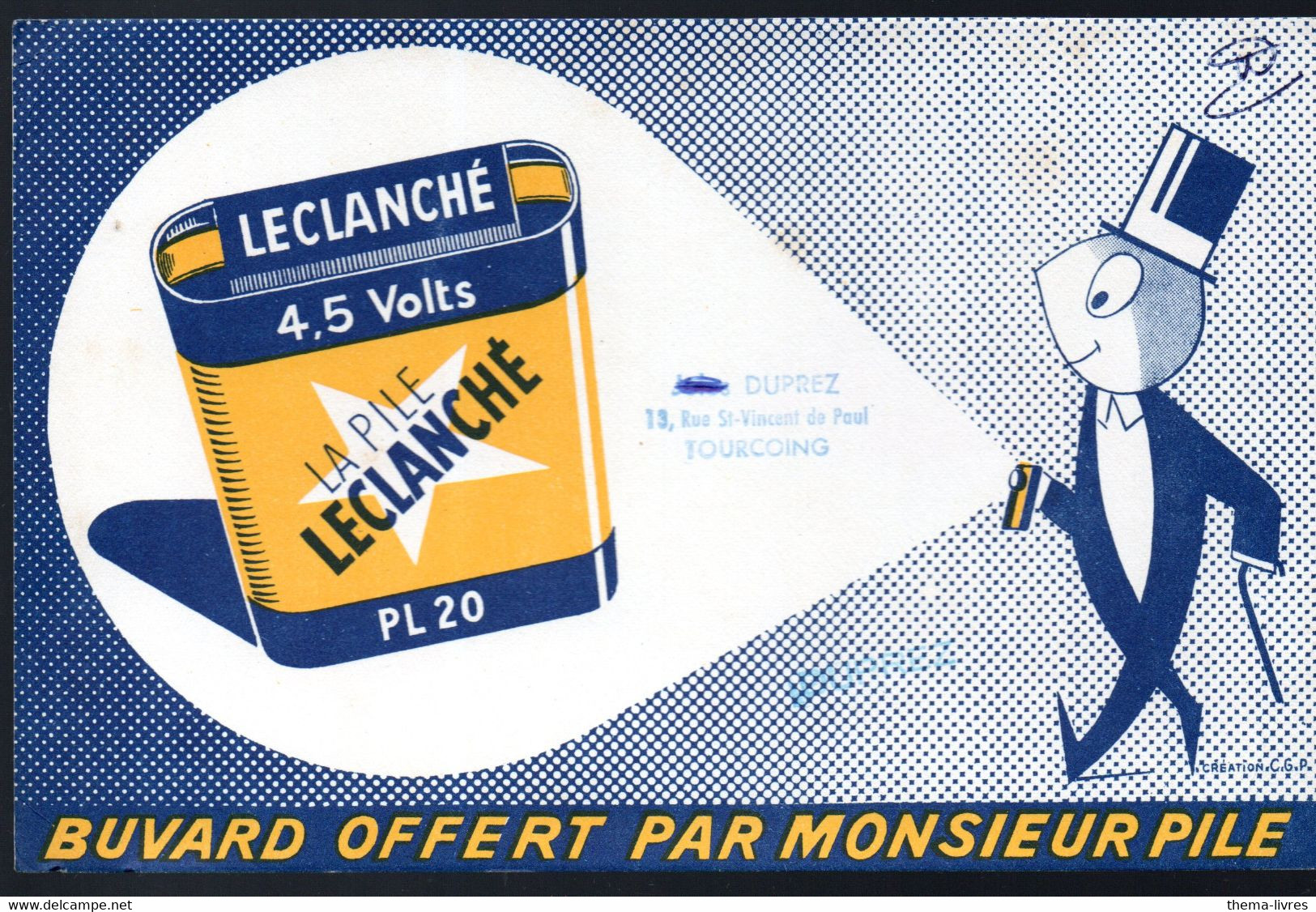 Lille (59)  Buvard PILE LECLANCHE   (M5073) - Batterien