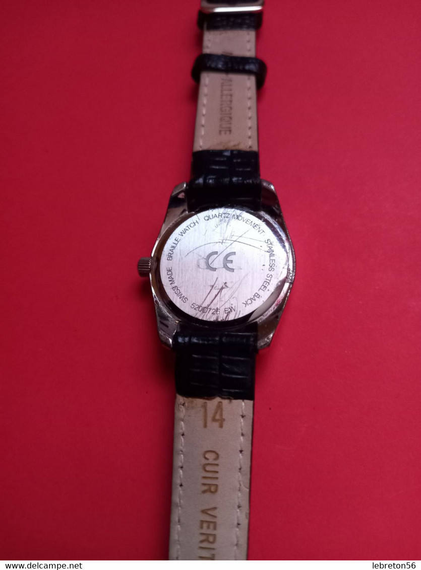 MONTRE FEMME à Quartz En Braille ARSA Vintage Pour Aveugles Assez Rare  X 4 Phots - Relojes De Lujo