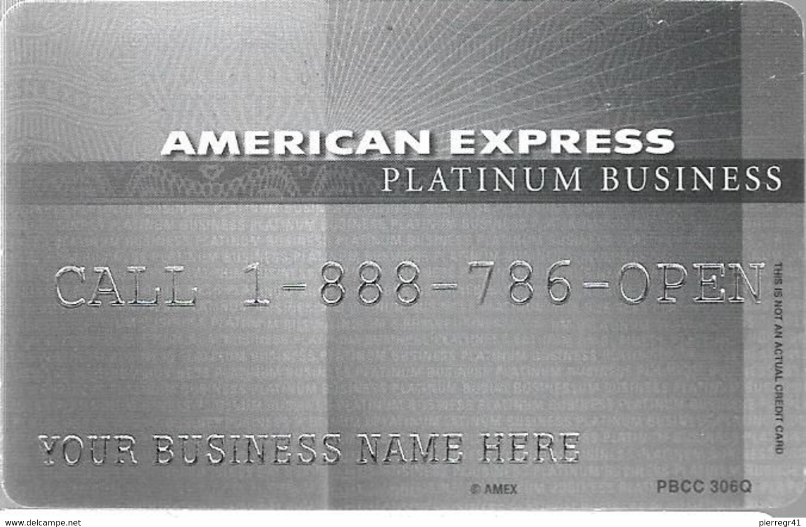 CARTE-BANQUE-FACTICE-AMERICAN EXPRESS-PLATINIUM EXPRESS-TBE/RARE - Vervallen Bankkaarten