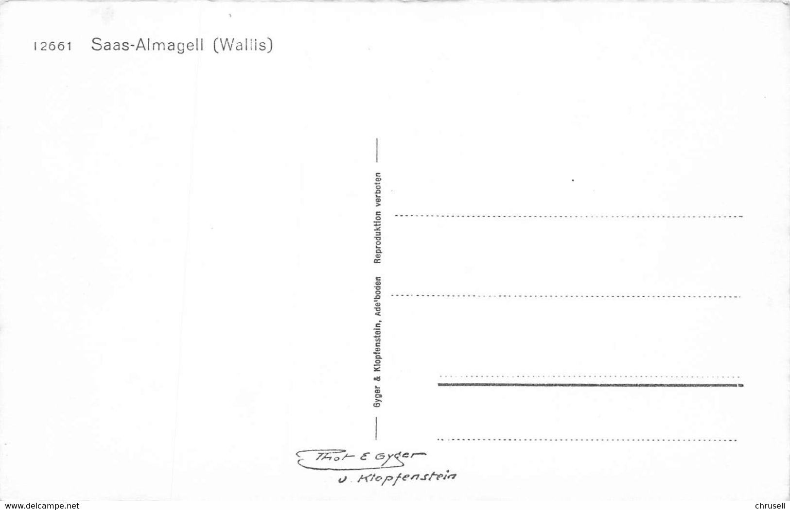 Saas - Almagell  Gyger Karte - Saas-Almagell