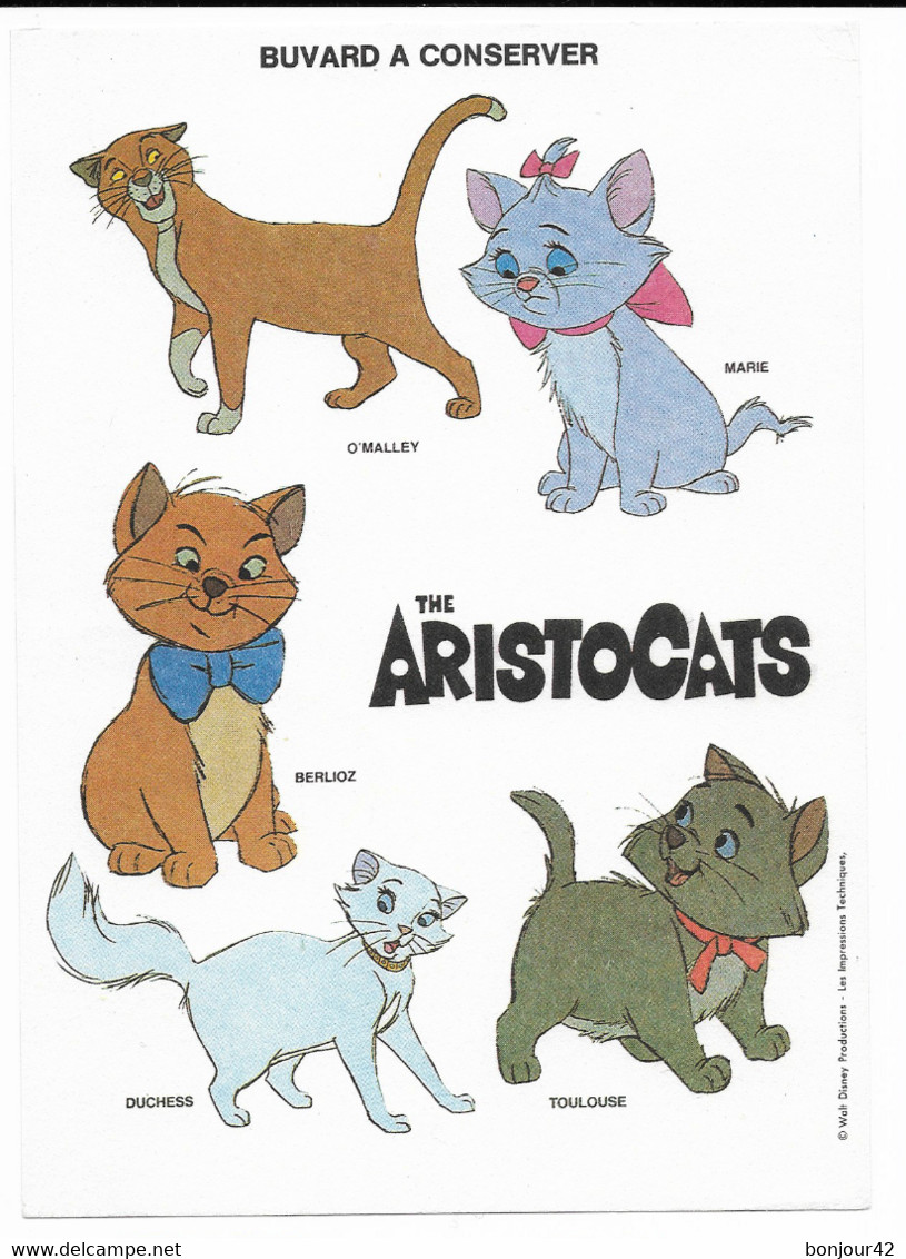 BUVARD DE COLLECTION THE ARISTOCATS - Collections, Lots & Séries