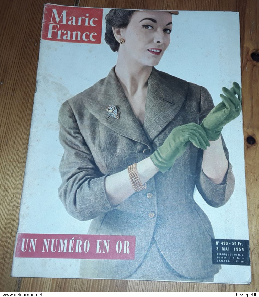 MARIE FRANCE N°490 1954 Mode Fashion French Women's Magazine - Mode