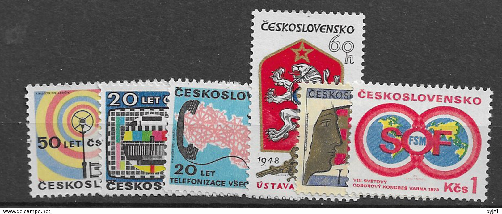 1973 MNH  Tschechoslowalei,Michel 2138-40, 2143, 2165  Postfris** - Neufs