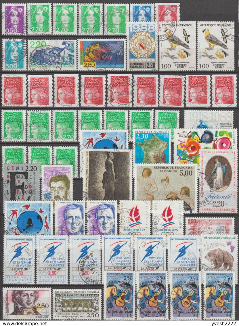 France, Petit Lot De Timbres Avec De Nombreuses Jolies Oblitérations. 5 Scans - Collections