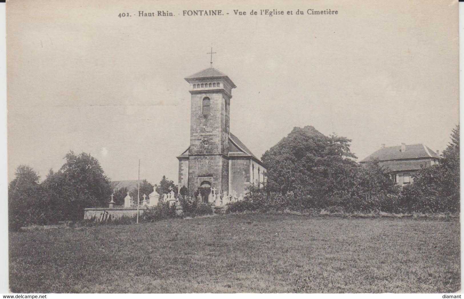 FONTAINE (90) - Vue De L'Eglise Et Du Cimetière - état Correct - Fontaine