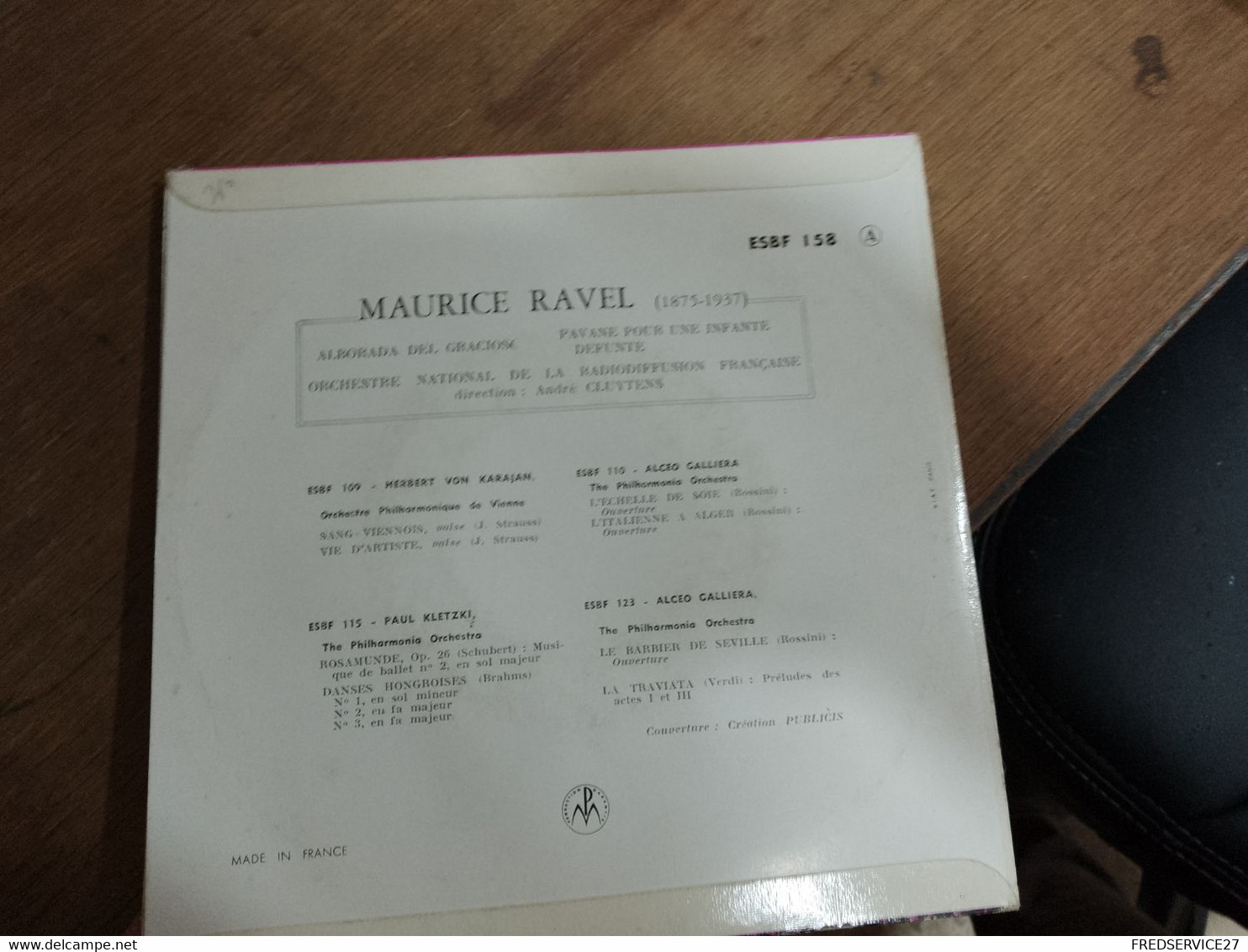 63 //  MAURICE RAVEL PAVANE POUR UNE INFANTE DEFUNTE ANDRE CLUYTENS ORCHESTRE NATIONAL DE LA RADIODIFFUSION FRANCAISE - Strumentali