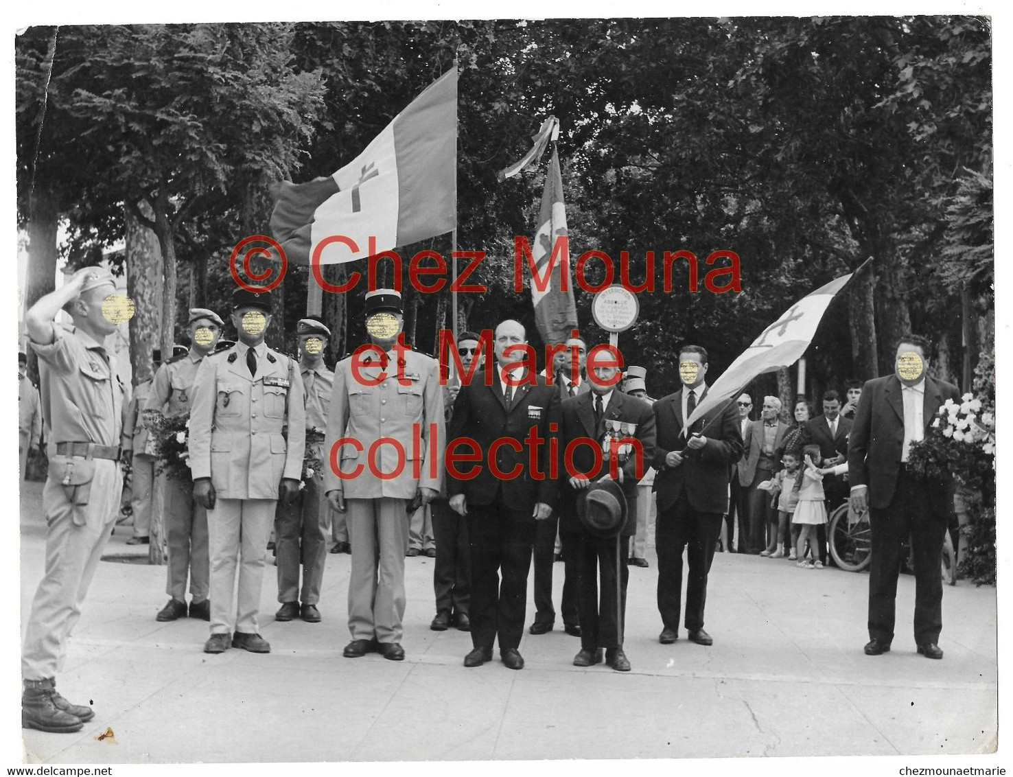 RIVESALTES 22E ANNIVERSAIRE APPEL DU 18 JUIN 1940 LOT DE 9 PHOTOS PERPIGNAN DE BEDRIGNANS A RENE CESAT - Guerra, Militari