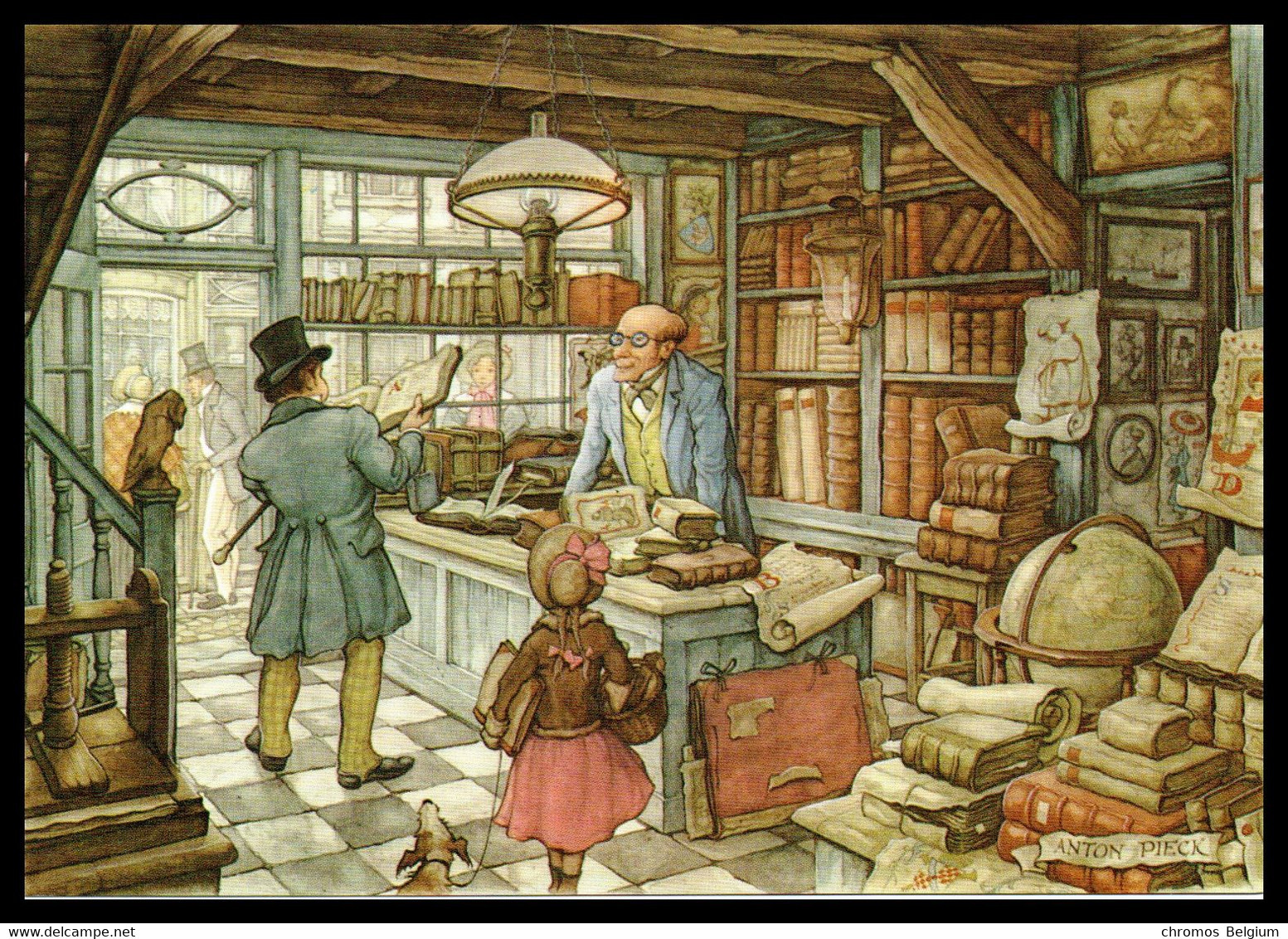 Kaart 051 Anton Pieck  "Boekenwinkel"  "Bookshop" - Pieck, Anton