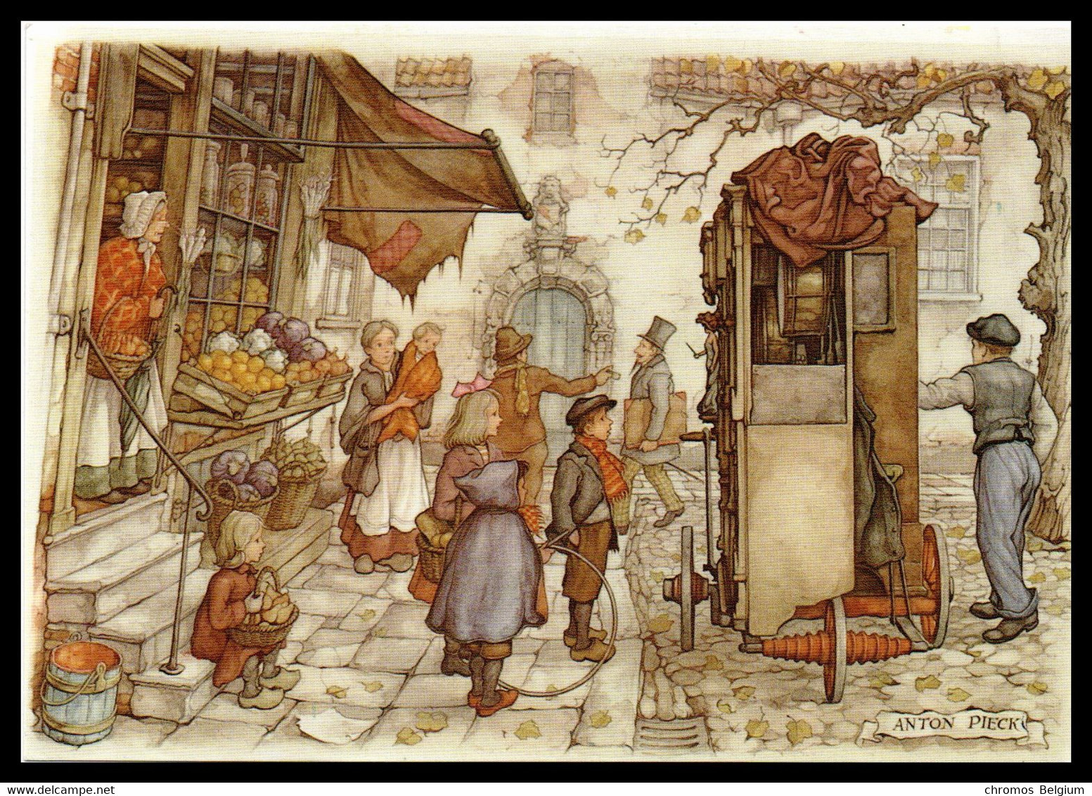 Kaart 055 Anton Pieck  "De Orgeldraaier" - Pieck, Anton