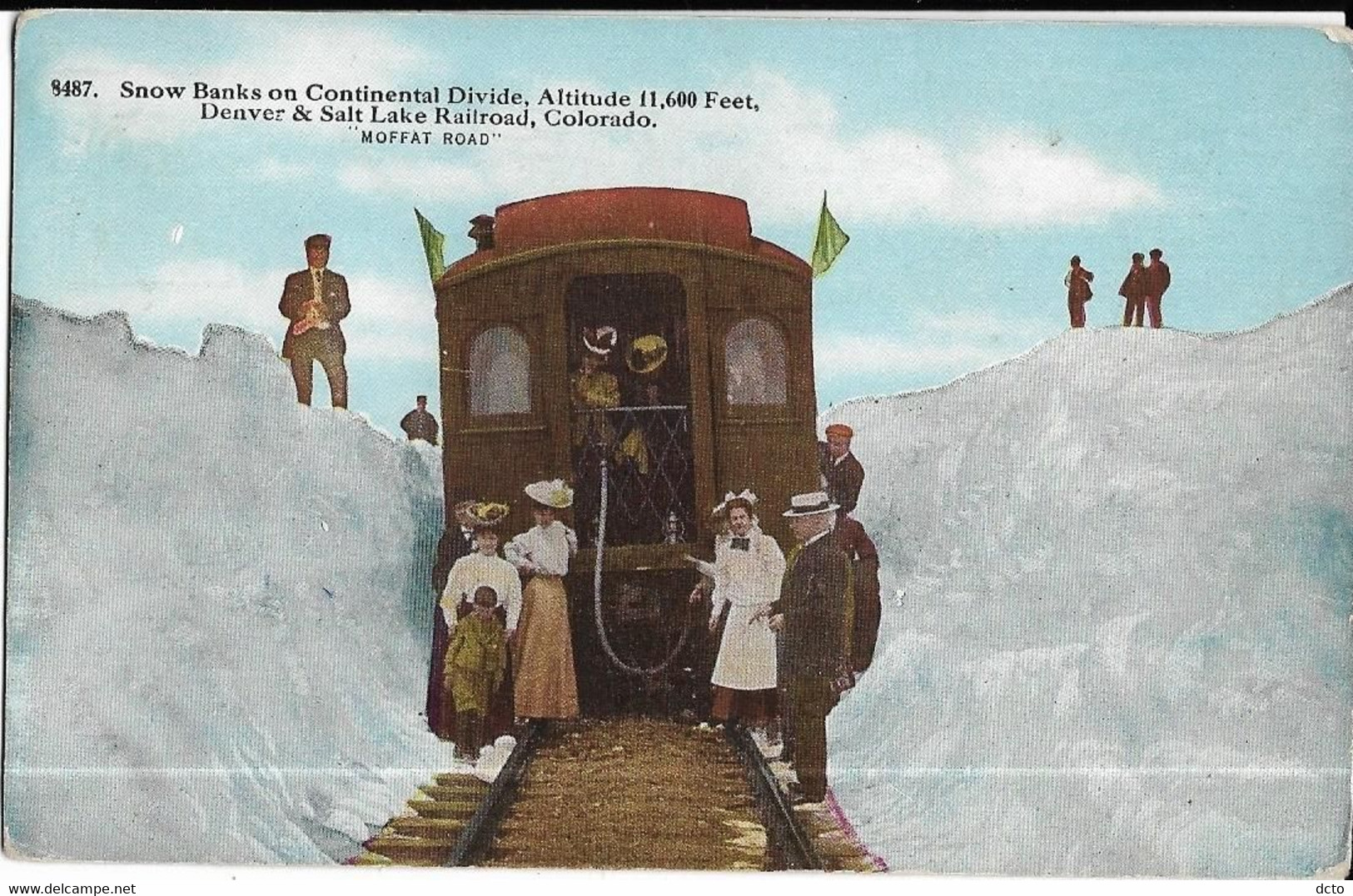 DENVER & Salt Lake Railroad Snow Banks On Continental Divide; Colorado "Moffat Road" N°8487 (angles Usés) - Denver