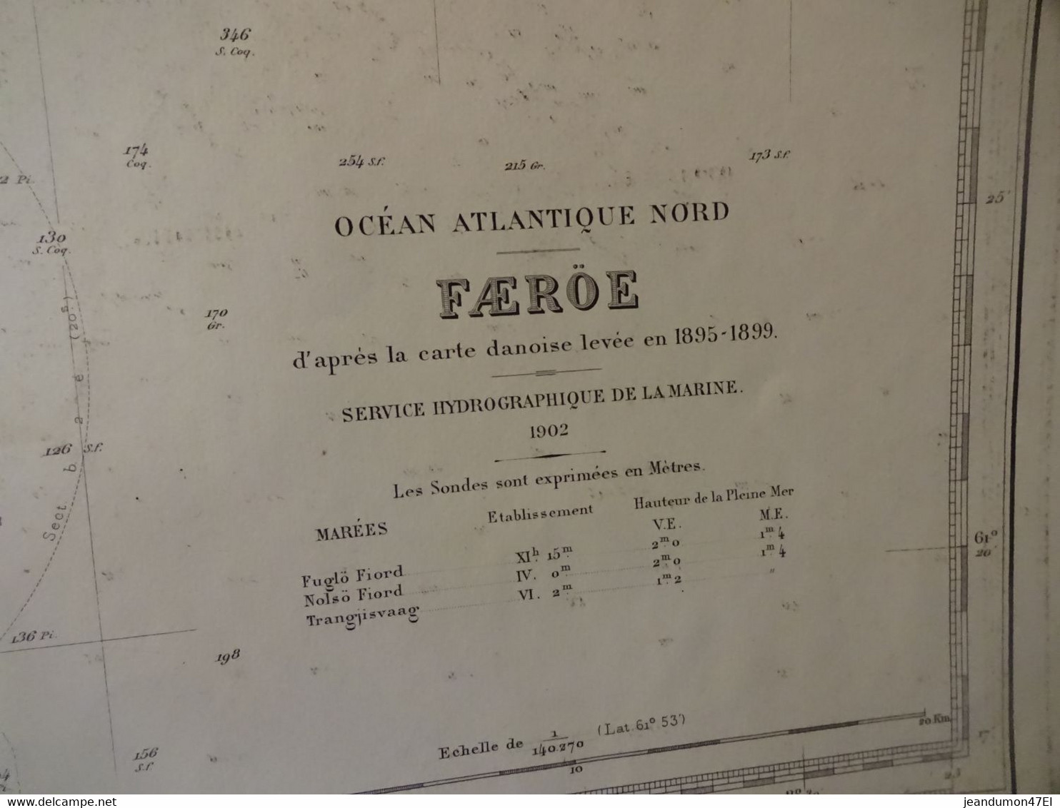OCEAN ATLANTIQUE NORD - FAERÖE. 105 Cms  X 74 Cms - Zeekaarten