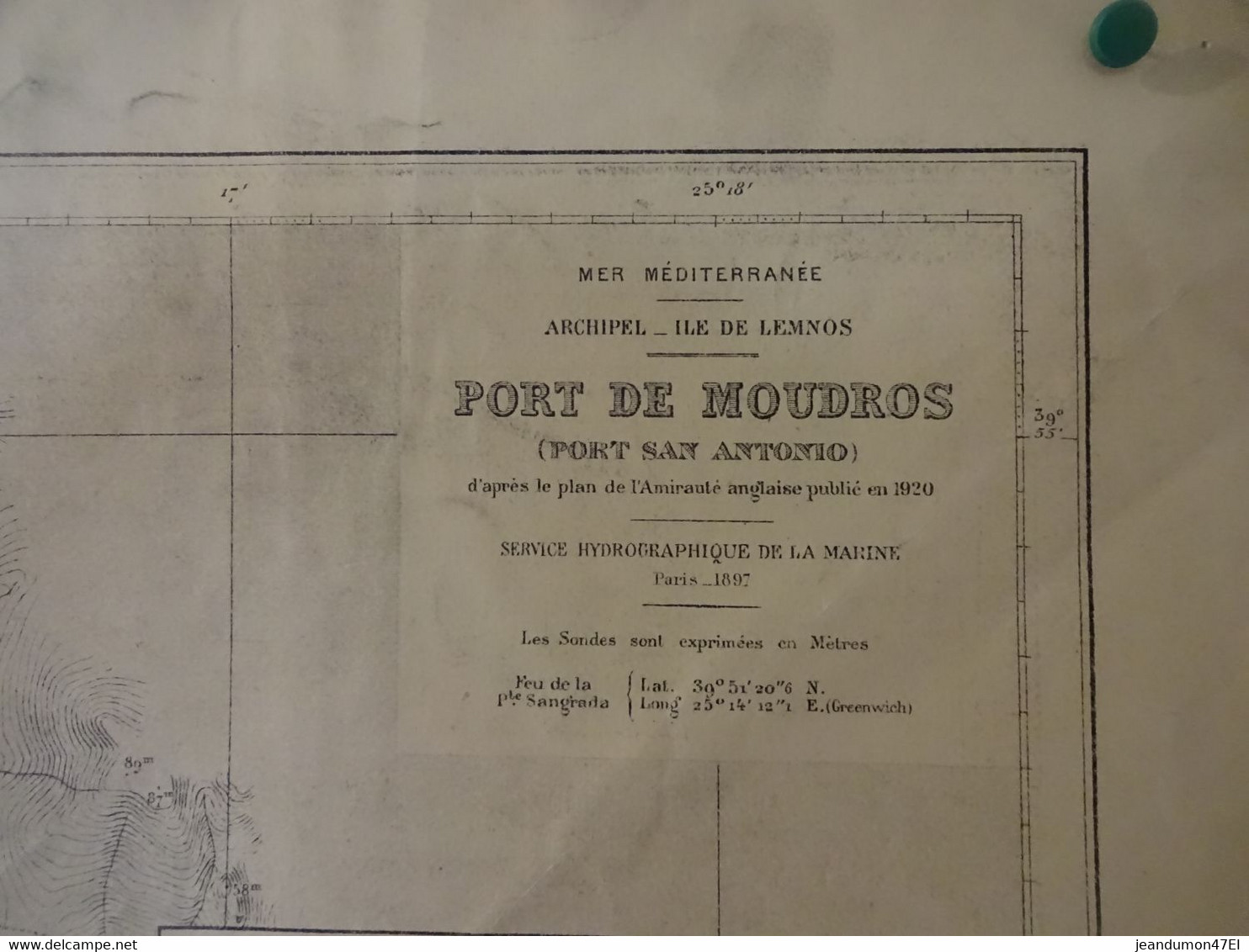 PORT DE MOUDROC - ( PORT SAN ANTONIO ) PORT DE KONDIA. 104 Cms X 74 Cms - Nautical Charts