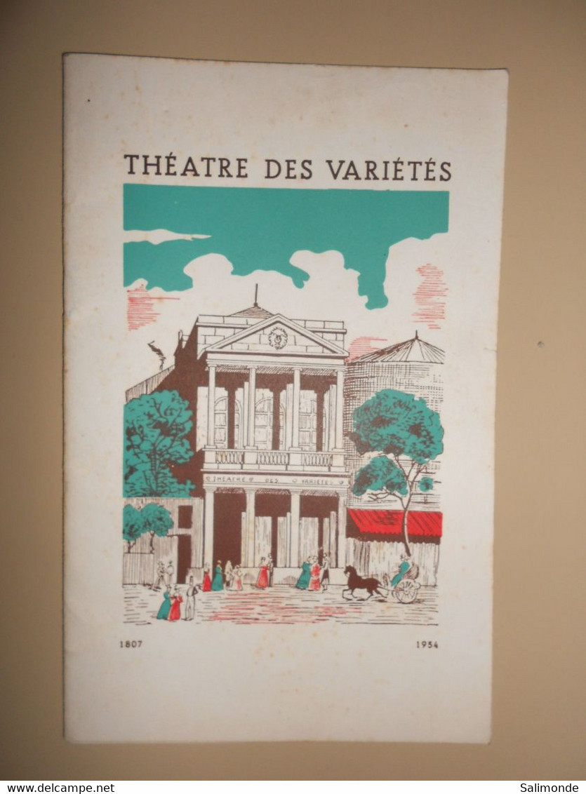 Programme Du Théâtre Des Variétés Saison 1954-1955 JUPON VOLE - Programmes