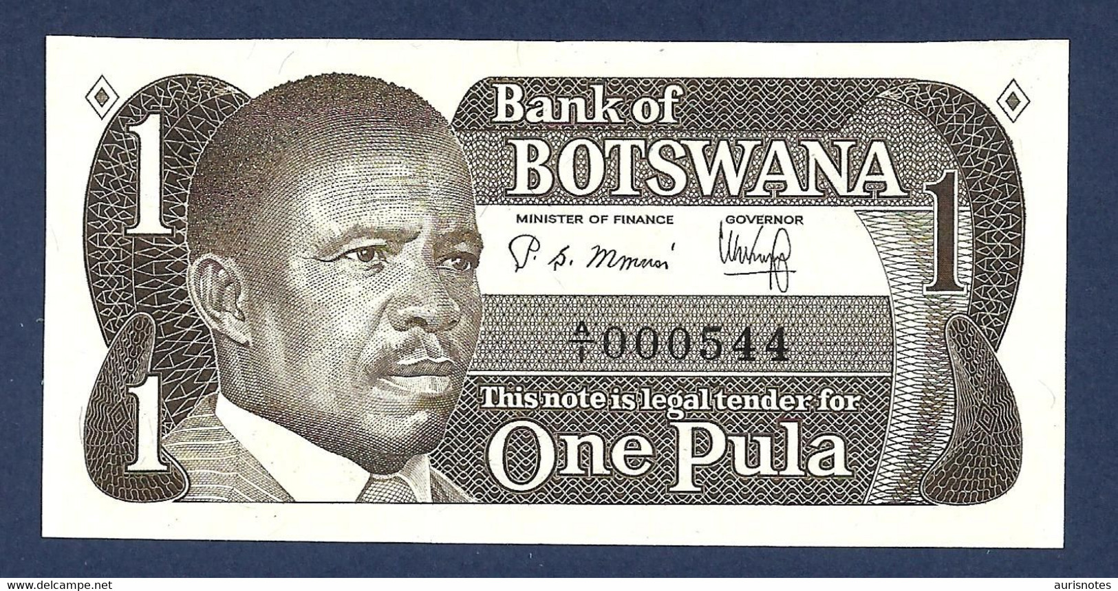 Botswana 1 Pula 1983 P6a Prefix A/1 & Very Low Number 000544 UNC - Botswana
