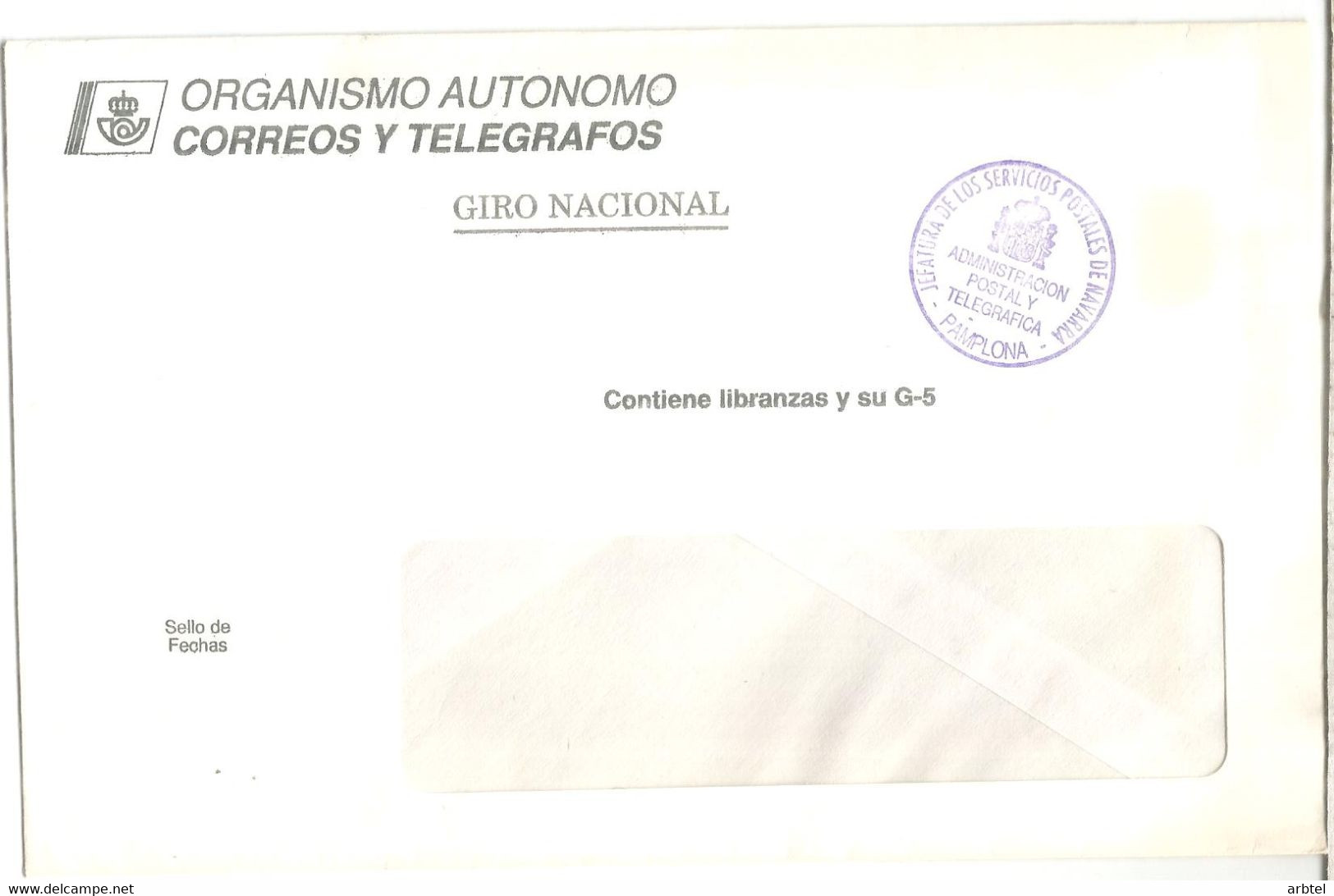 ESPAÑA FRANQUICIA DE CORREOS PAMPLONA NAVARRA - Postage Free