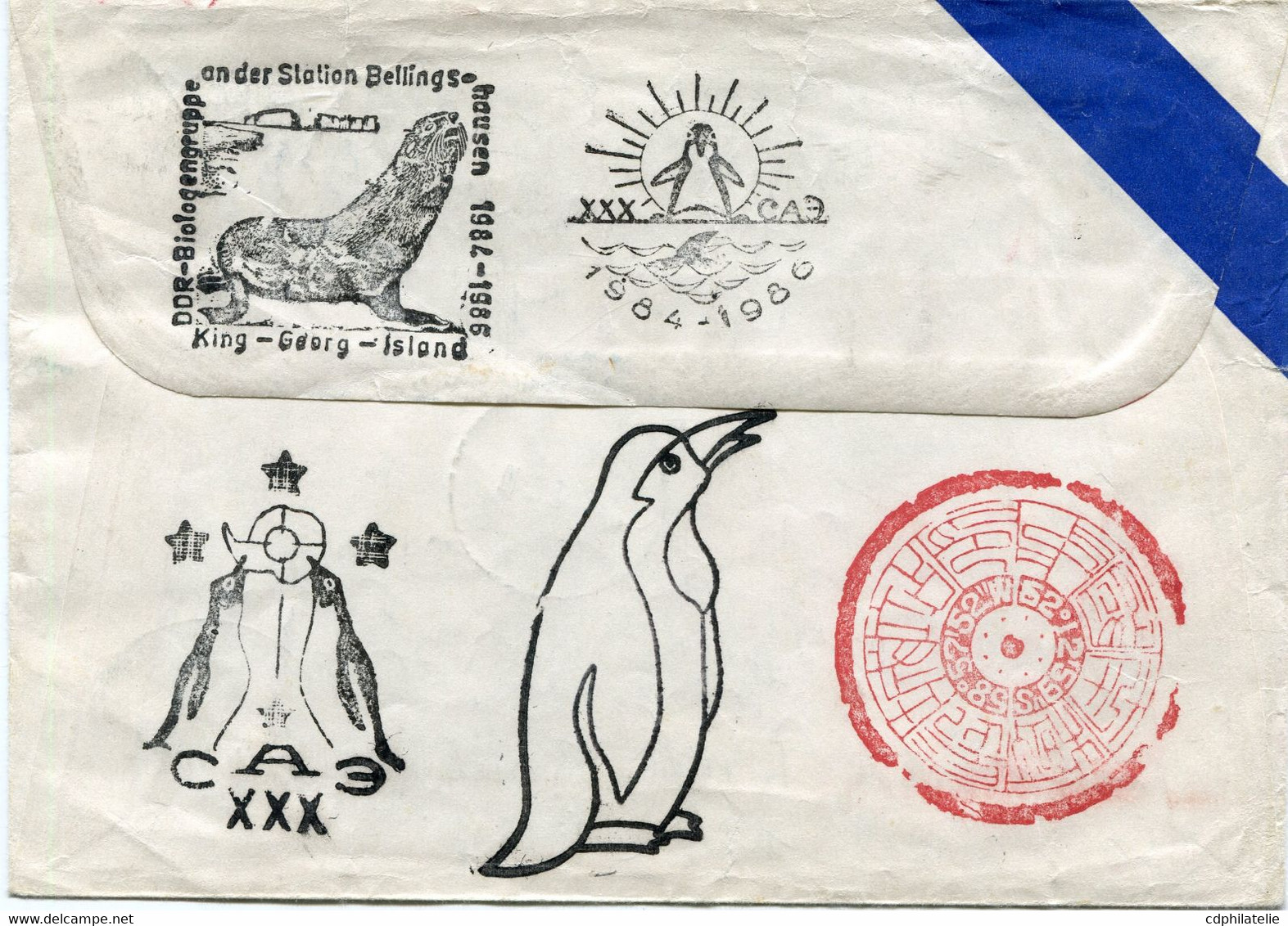 LETTRE AVEC INSCRIPTION MANUSCRITE " PREMIERE EQUIPE D'HIVERNAGE CHINOISE EN ANTARCTIQUE " + CACHET IXe EXPEDITION...... - Programmi Di Ricerca