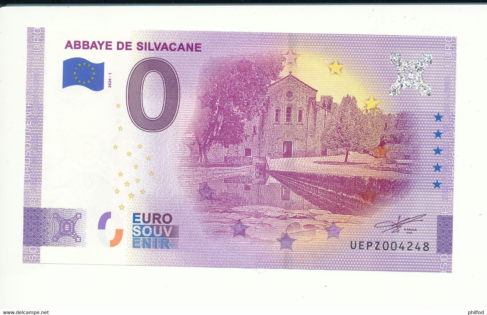 Billet Touristique 0 Euro - ABBAYE DE SILVACANE - 2020-1 - UEPZ - ANNIV - N° 4248 - Autres & Non Classés