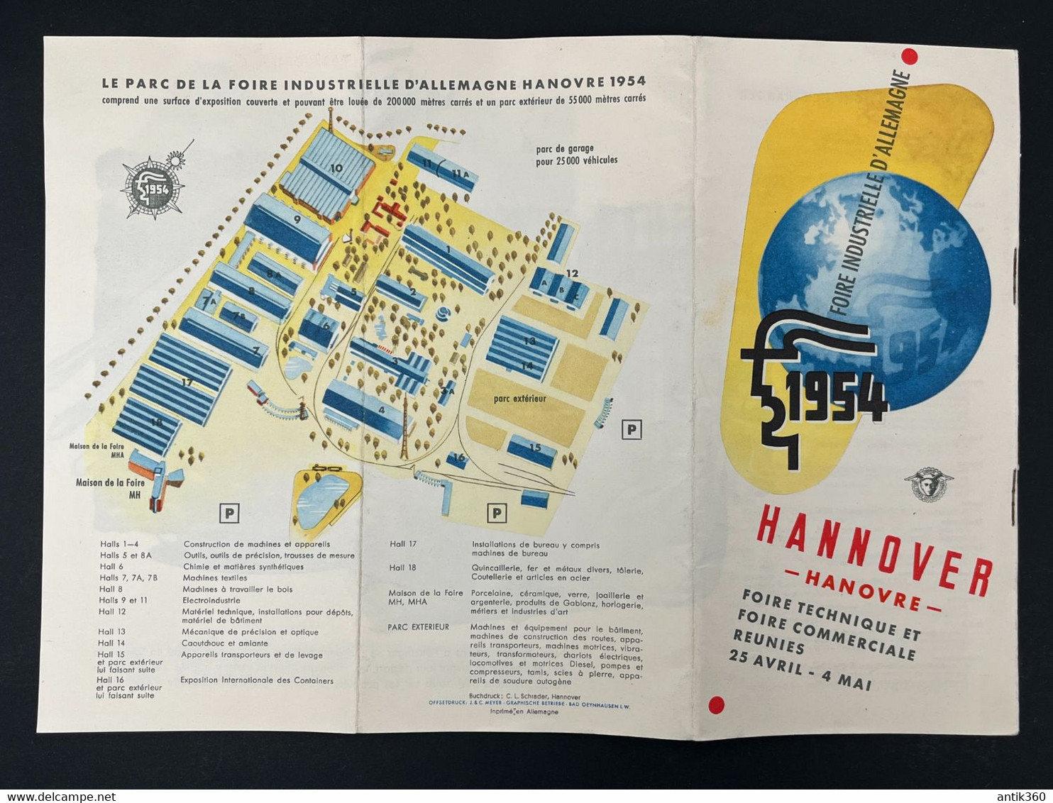 Ancien Dépliant Touristique Publicité HANOVRE 1954 Foire Industrielle D' Allemagne - Tourism Brochures