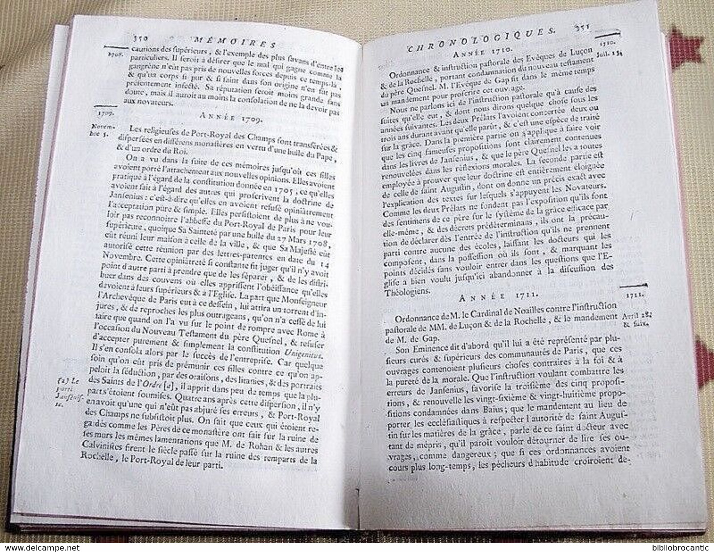 2V.*MEMOIRES CHRONOLOGIQUES et DOGMATIQUES*Histoire Ecclésiatique 1600-1716 par AVRIGNY/1781