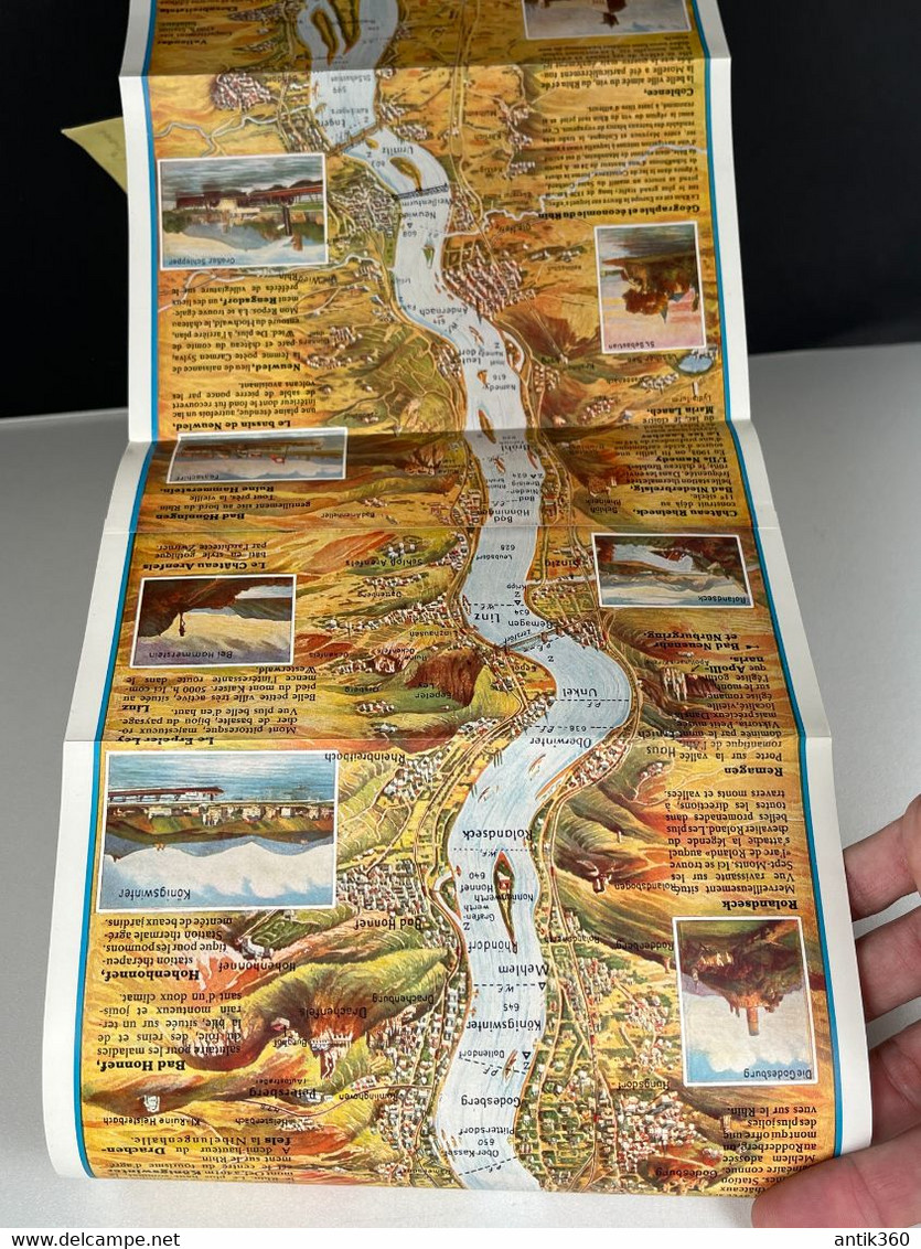 Ancien Dépliant Touristique / Plan / Carte LE COURS DU RHIN DE MAYENCE A COLOGNE Allemagne Hoursch & Bechstedt - Dépliants Touristiques