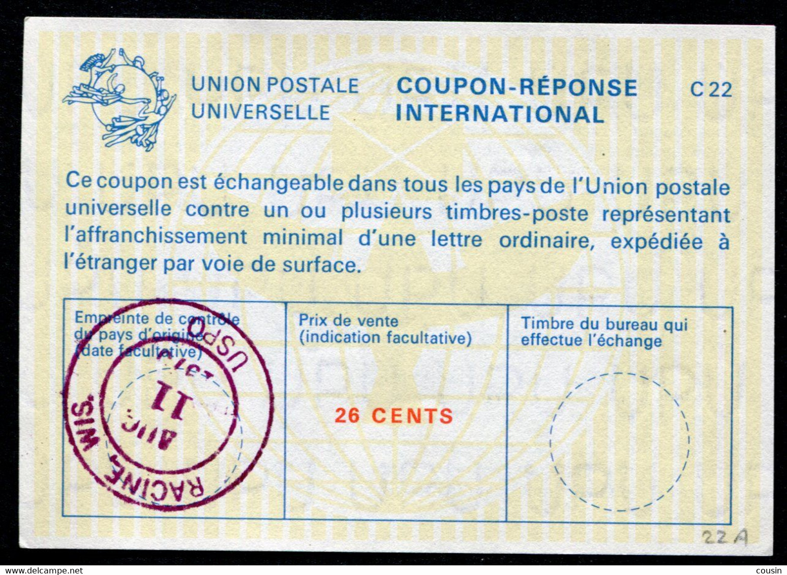 ETATS-UNIS / USA / AMÉRIQUE  International Reply Coupon / Coupon Réponse International - Autres & Non Classés