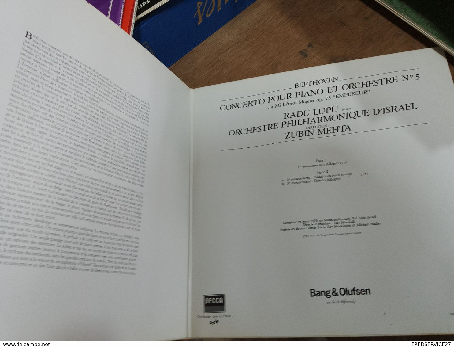 64 // BEETHOVEN CONCERTO POUR PIANO ET OCHESTRE N°5 "EMPEREUR" / RADU LUPU  ORCHESTRE PHILHARMONIQUE D'ISRAEL - Instrumentaal