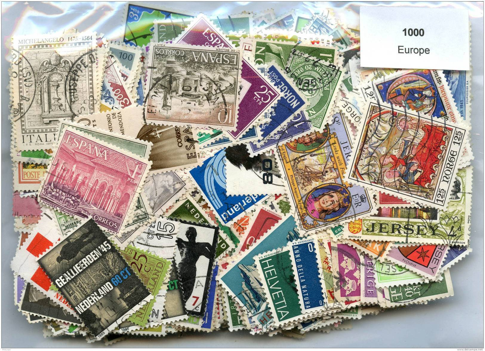 Lot 1000 Timbres Europe - Vrac (min 1000 Timbres)