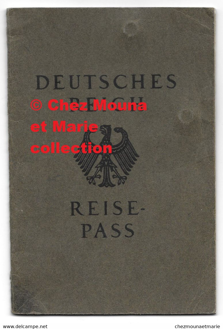 1936 PASSEPORT ALLEMAND REISEPASS ADELHEID SCHROFF NEE 1900 A SCHWARZENDORF - Documenti Storici