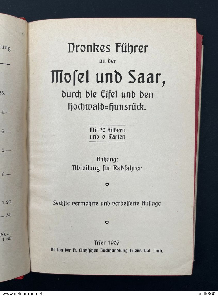 Ancien Guide DRONKE'S FÜHRER AN DER MOSEL UND SAAR DURCH DIE EIFEL UND DEN HOCHWALD HUNSRUCK - Unclassified