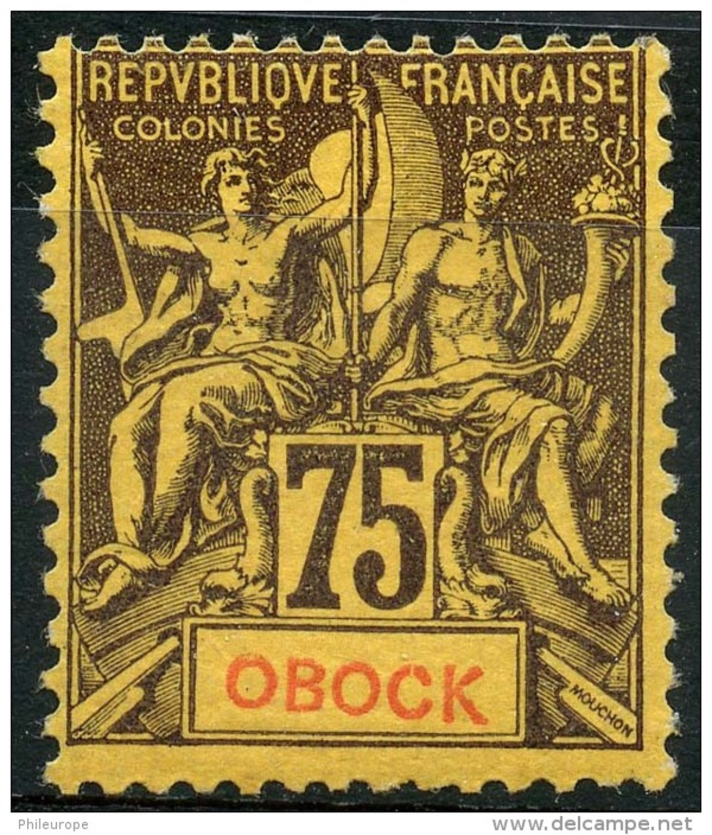 Obock (1892) N 43 * (charniere) - Autres & Non Classés