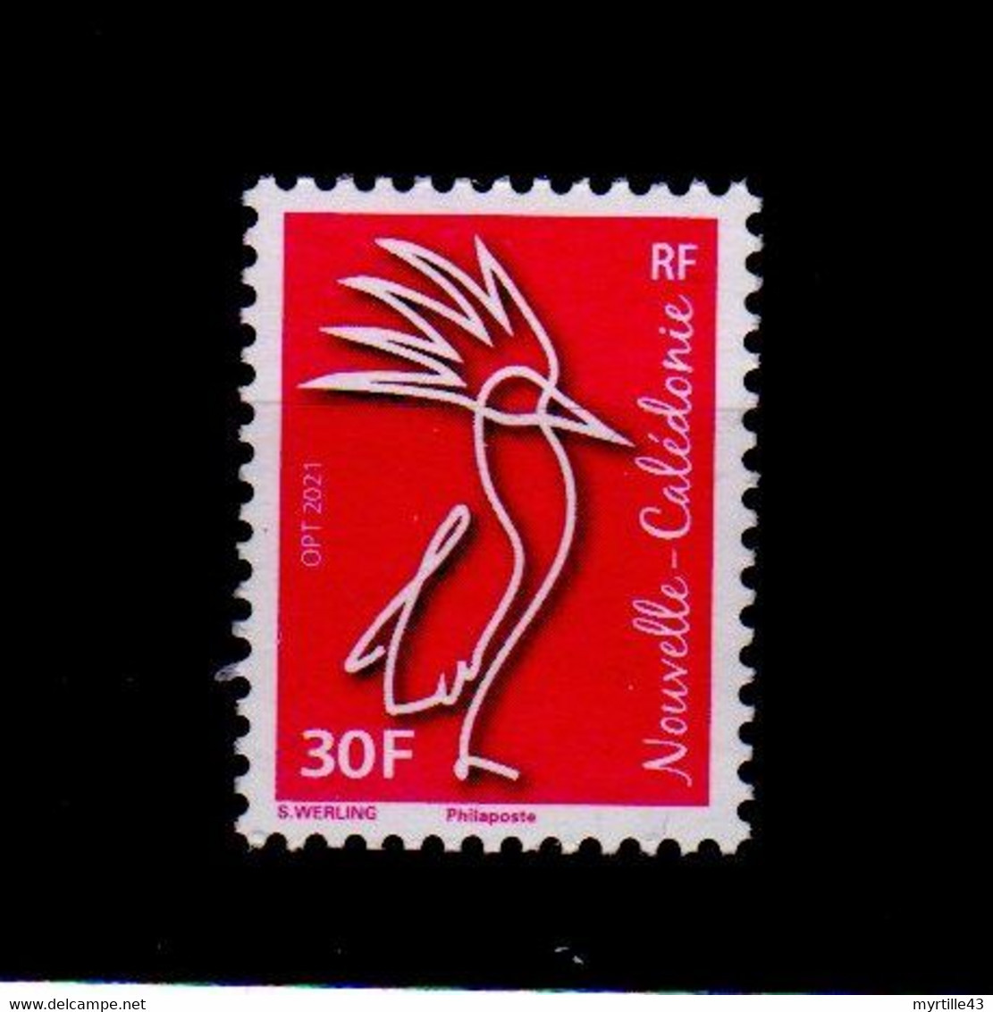 Timbre Cagou Rose 30F Avec Millésime 2021 - Unused Stamps
