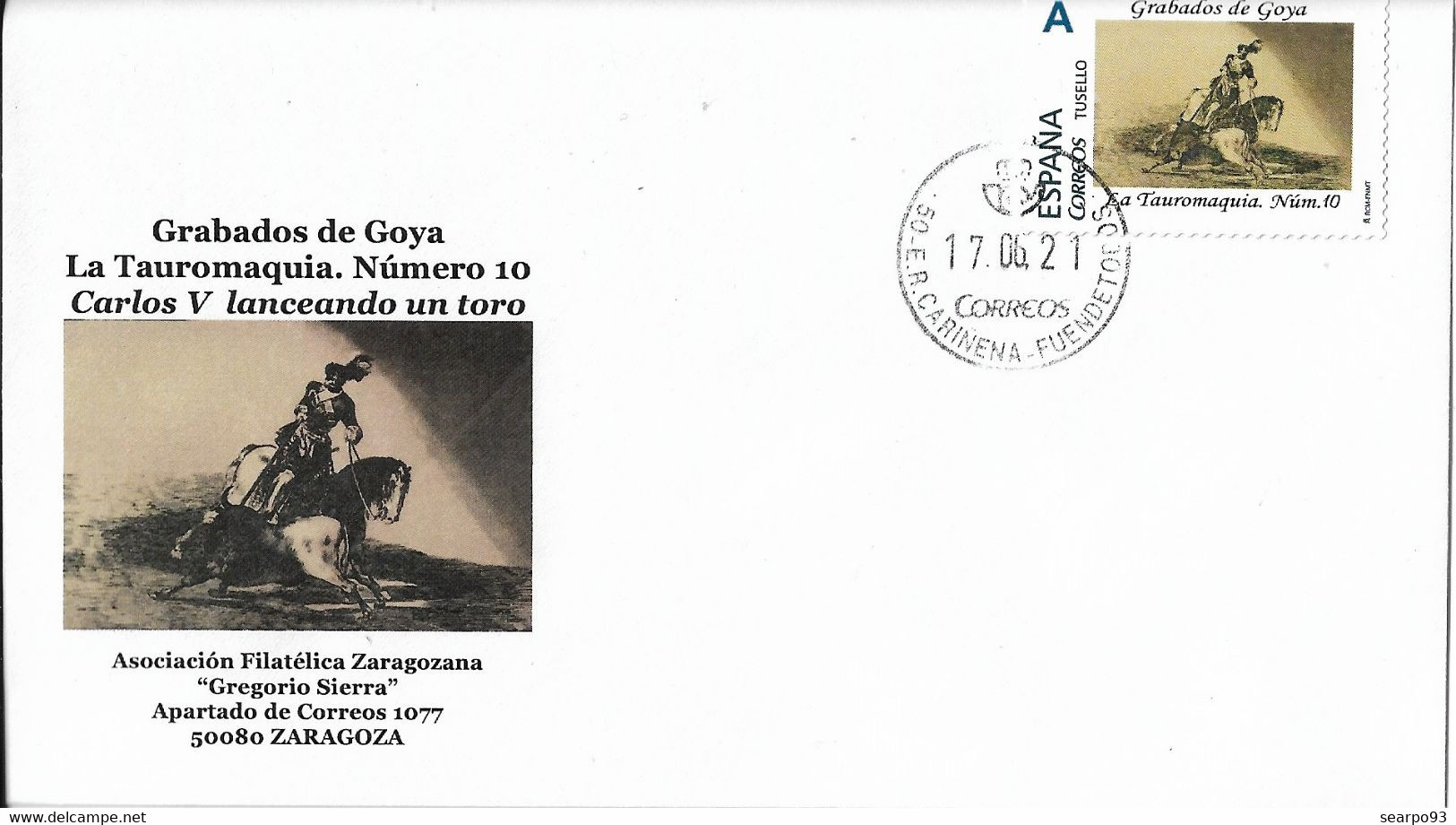 SPAIN. COVER GOYA ENGRAVINGS. TAUROMAQUIA 10 - Storia Postale